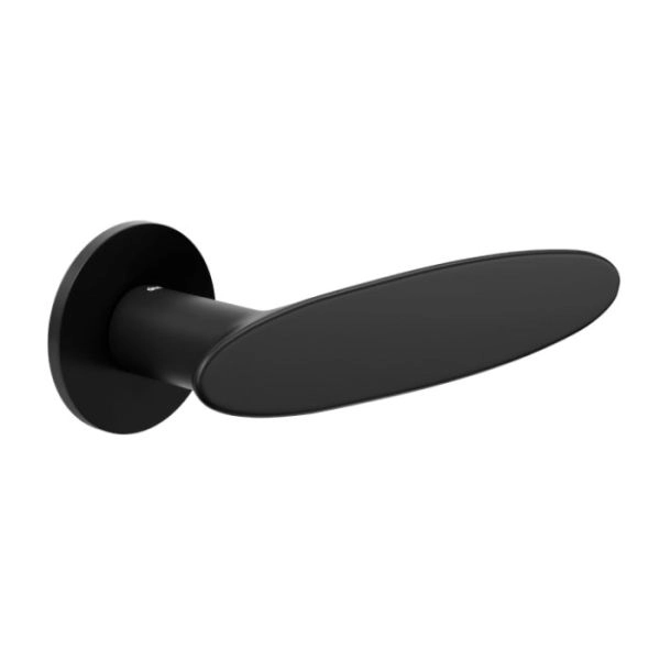 Door Euro Handle ELLIPSE for Magnetic Lock, Black, Passage