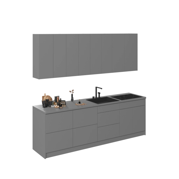 Kitchen Fusion Collection Gray Color Base Size 8.5Ft Wide