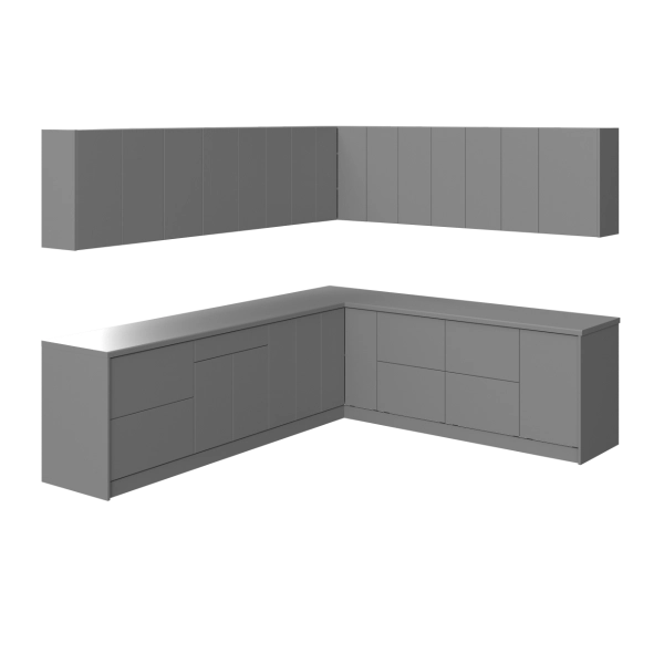 Kitchen Modern Collection Gray Color Base Size 10x8,5Ft Wide