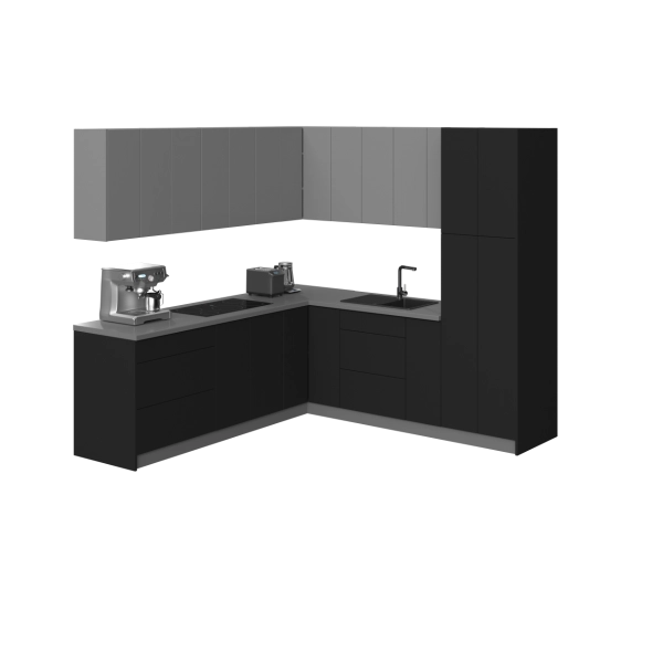 Kitchen Urban Collection Black & Gray Color Base Size 8x8Ft Wide