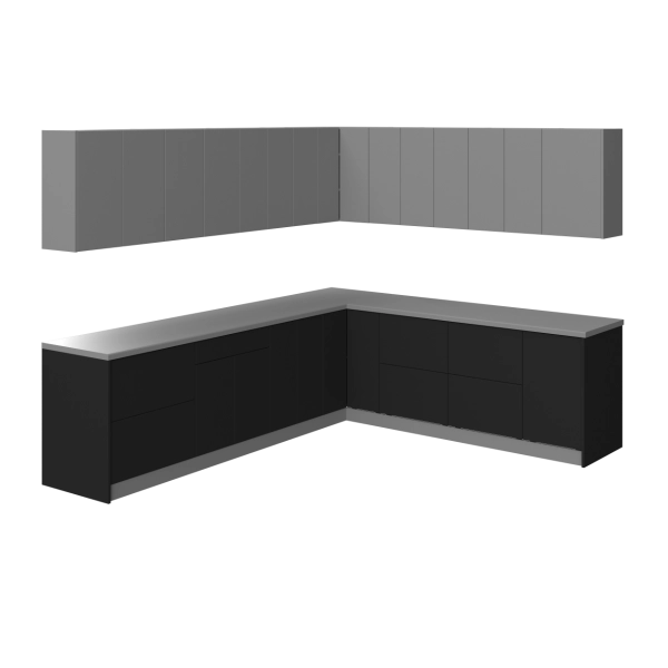 Kitchen Modern Collection Black & Gray Color Base Size 10x8,5Ft Wide