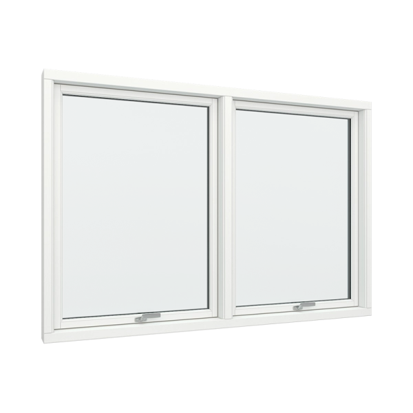Top-Controlled Window PVC for 2 Rooms, Single Glass Panel (View from inside)