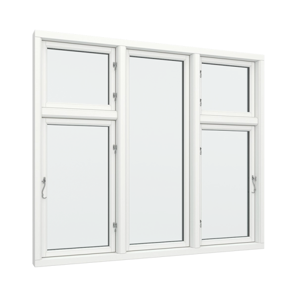 Casement Window PVC with Side Hinges, Five Windows (View from inside)