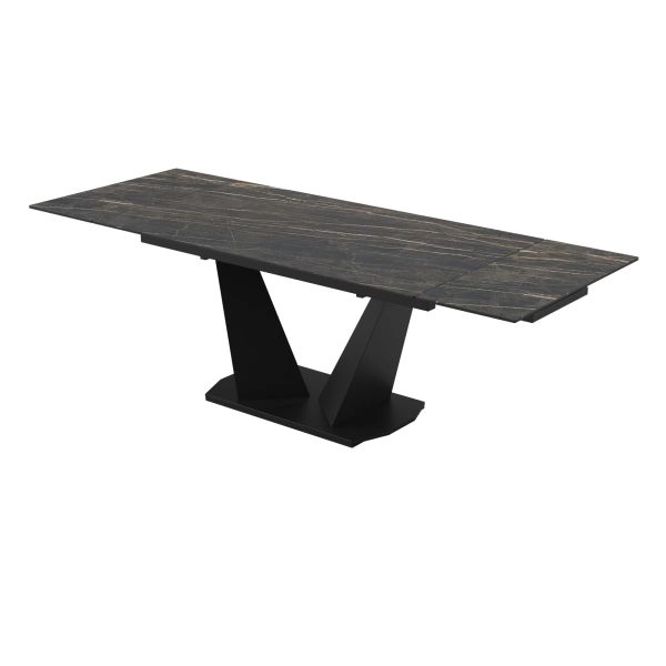 Dining Table PARMA 55(78)x31x29 Laminam Naturali Noir Desir