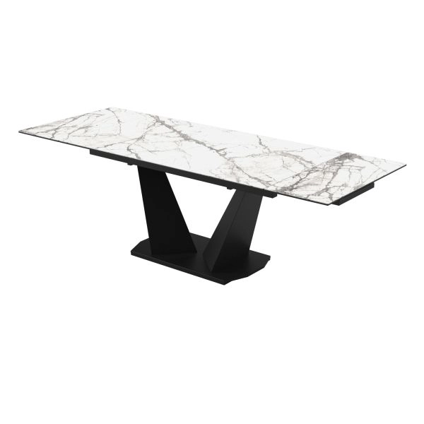Dining Table PARMA 55(78)x31x29 Laminam Invisible white