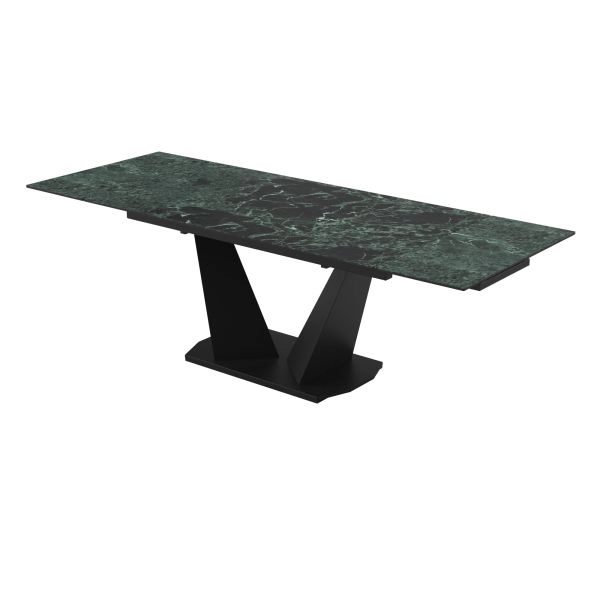 Dining Table PARMA 55(78)x31x29 Laminam Verde Alpi Lucidato