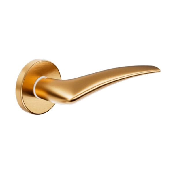 Door Euro Handle LINEAR for Magnetic Lock, Antique Satin Gold, Passage
