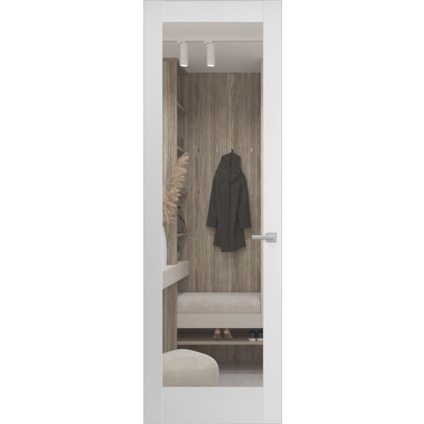 Hidden Door | Lucia 2166 White Silk Concealed Metal Frame 18" x 80" Left-hand Inswing