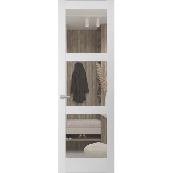 Hidden Door | Lucia 2555 White Silk Concealed Metal Frame 18" x 80" Right-hand Inswing