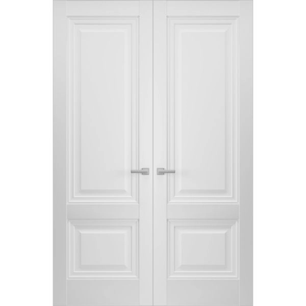 Hidden Double Doors | Lucia 8831 White Silk Concealed Metal Frame 36" x 80" (2* 18x80) Left-hand Inswing