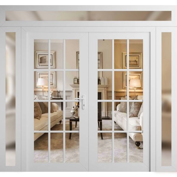 Manux 8355 exterior metal-plastic door 104x96 (16+72+16x80+16) white upvc