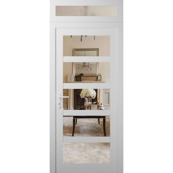 Manux 8522 exterior metal-plastic door 36x94 (36x80+14) white upvc