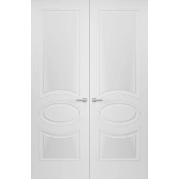Hidden Double Doors | Mela 7001 White Silk Concealed Metal Frame 36" x 80" (2* 18x80) Left-hand Inswing