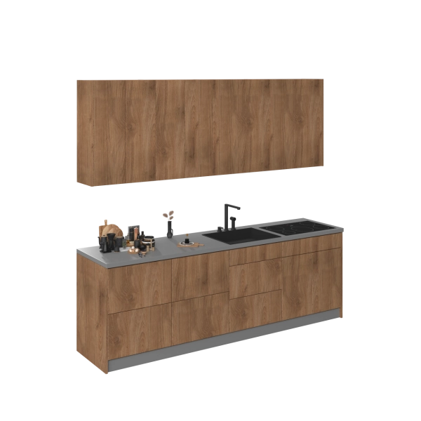 Kitchen Fusion Collection Natural Teak Color Base Size 8.5Ft Wide