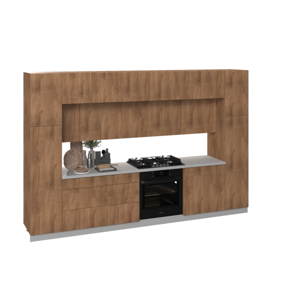 Kitchen Luxe Collection Natural Teak Color Base Size 12Ft Wide