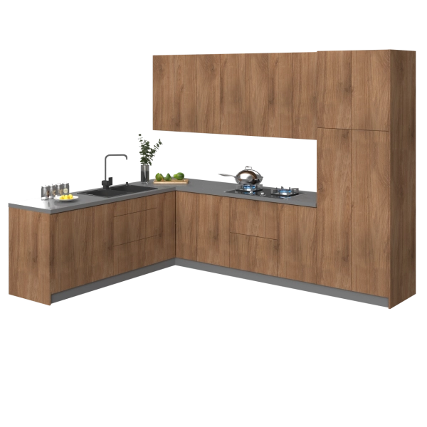 Kitchen Harmony Collection Natural Teak Color Base Size 8x10Ft Wide