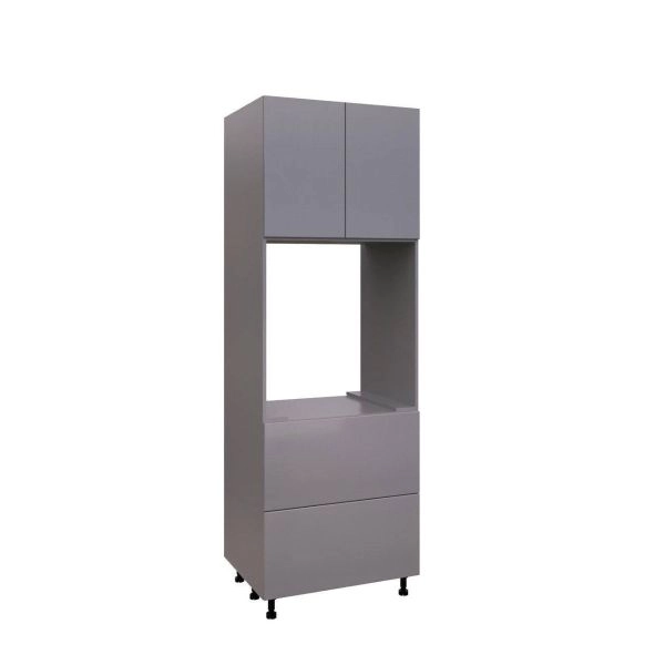 UDOC3096DD-SD-GRE Tall Double Oven Cabinets -with Grey Gloss door
