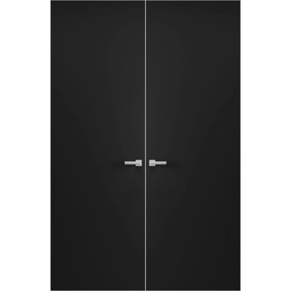 Hidden Double Doors | Planum 0010 Matte Black Concealed Metal Frame 36" x 80" (2* 18x80) Right-hand Inswing