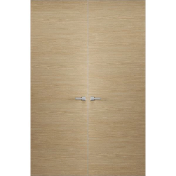 Hidden Double Doors | Planum 0010 Natural Veneer Concealed Metal Frame 36" x 80" (2* 18x80) Right-hand Inswing