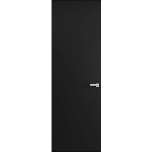 Hidden Door | Planum 0010 Matte Black Concealed Metal Frame 18" x 80" Left-hand Inswing