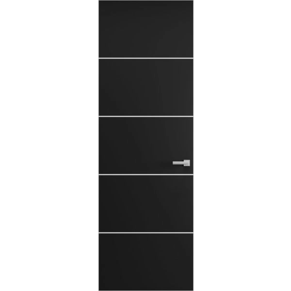 Hidden Door | Planum 0020 Matte Black Concealed Metal Frame 18" x 80" Left-hand Inswing