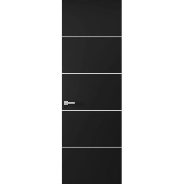 Hidden Door | Planum 0020 Matte Black Concealed Metal Frame 18" x 80" Right-hand Inswing