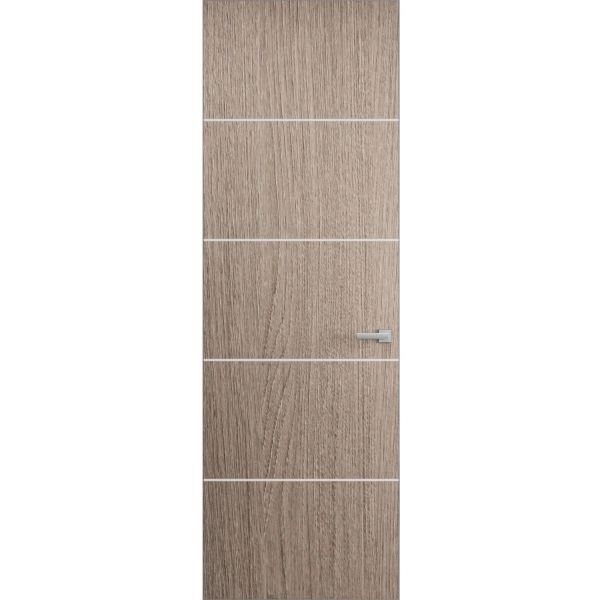 Hidden Door | Planum 0020 Grey Oak Concealed Metal Frame 18" x 80" Left-hand Inswing