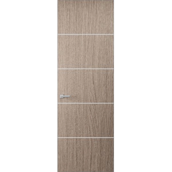 Hidden Door | Planum 0020 Grey Oak Concealed Metal Frame 18" x 80" Right-hand Inswing