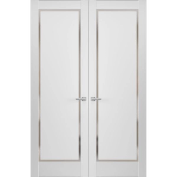 Hidden Double Doors | Planum 0888 Painted White Concealed Metal Frame 36" x 80" (2* 18x80) Right-hand Inswing