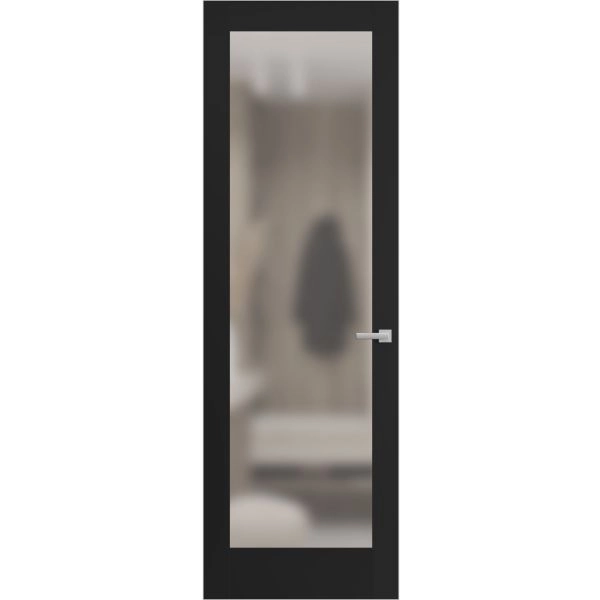 Hidden Door | Planum 2102 Matte Black Concealed Metal Frame 18" x 80" Left-hand Inswing