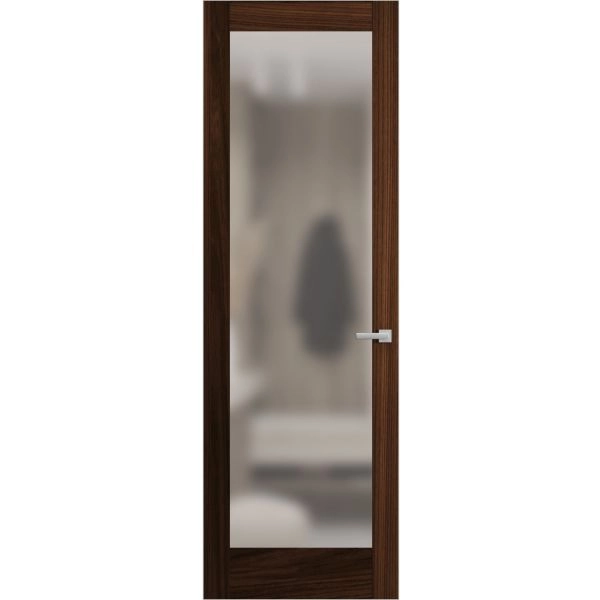 Hidden Door | Planum 2102 Chocolate Ash Concealed Metal Frame 18" x 80" Left-hand Inswing