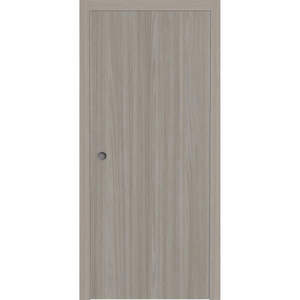Sliding Pocket Door 18 x 84 inches | BASIC 3001 Oak Franko | Kit Rail Hardware | Solid Wood Interior Bedroom Modern Doors