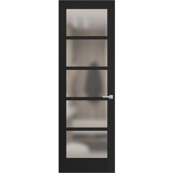 Hidden Door | Quadro 4002 Matte Black Concealed Metal Frame 18" x 80" Left-hand Inswing