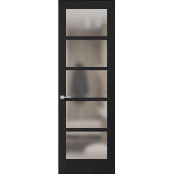 Hidden Door | Quadro 4002 Matte Black Concealed Metal Frame 18" x 80" Right-hand Inswing