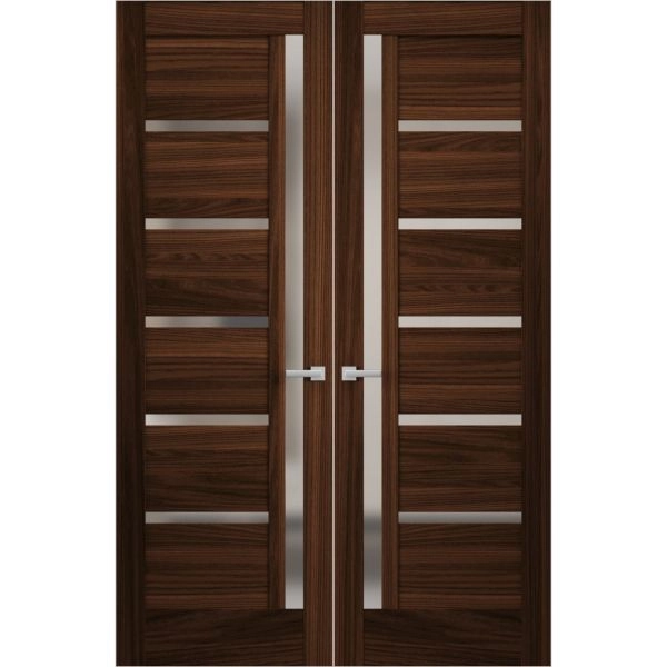Hidden Double Doors | Quadro 4088 Chocolate Ash Concealed Metal Frame 36" x 80" (2* 18x80) Right-hand Inswing