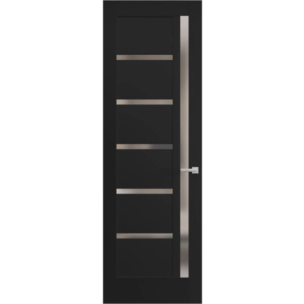 Hidden Door | Quadro 4088 Matte Black Concealed Metal Frame 18" x 80" Left-hand Inswing