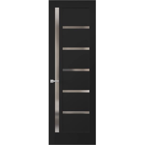 Hidden Door | Quadro 4088 Matte Black Concealed Metal Frame 18" x 80" Right-hand Inswing