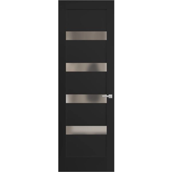 Hidden Door | Quadro 4113 Matte Black Concealed Metal Frame 18" x 80" Left-hand Inswing