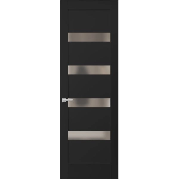 Hidden Door | Quadro 4113 Matte Black Concealed Metal Frame 18" x 80" Right-hand Inswing