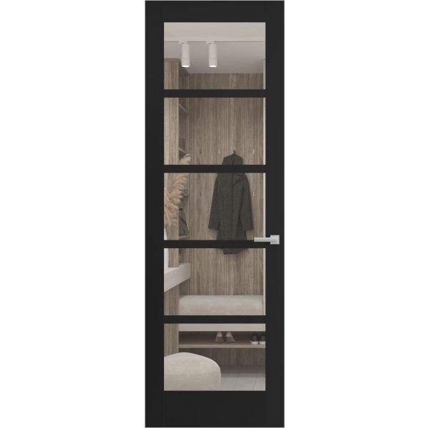 Hidden Door | Quadro 4522 Matte Black Concealed Metal Frame 18" x 80" Left-hand Inswing