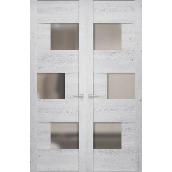 Hidden Double Doors | Sete 6933 Nordic White Concealed Metal Frame 36" x 80" (2* 18x80) Left-hand Inswing