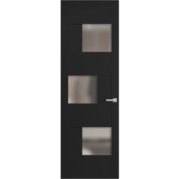 Hidden Door | Sete 6933 Matte Black Concealed Metal Frame 18" x 80" Left-hand Inswing