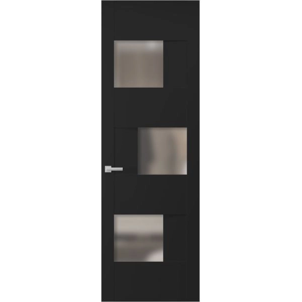 Hidden Door | Sete 6933 Matte Black Concealed Metal Frame 18" x 80" Right-hand Inswing