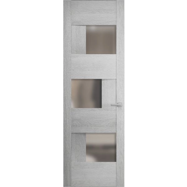 Hidden Door | Sete 6933 Light Grey Oak Concealed Metal Frame 18" x 80" Left-hand Inswing