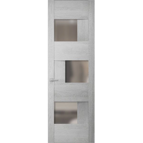 Hidden Door | Sete 6933 Light Grey Oak Concealed Metal Frame 18" x 80" Right-hand Inswing
