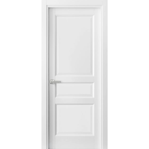 Pantry Kitchen 3-Panels Door with Hardware | Lucia 31 White Silk | Single Pre-hung Panel Frame Trims | Bathroom Bedroom Sturdy Doors