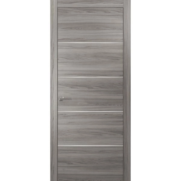 Modern Wood Interior Door with Hardware | Planum 0020 Ginger Ash | Single Pre-hung Panel Frame Trims | Bathroom Bedroom Sturdy Doors