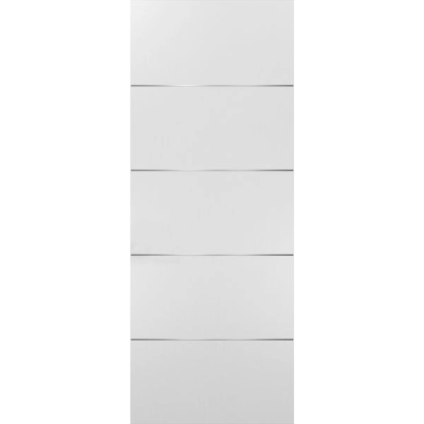 Slab Barn Door Panel | Planum 0020 White Silk | Sturdy Finished Flush Modern Doors | Pocket Closet Sliding