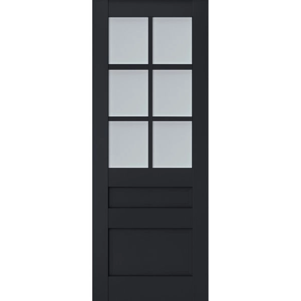 Slab Barn Door Panel | Veregio 7339 Antracite with Frosted Glass | Sturdy Finished Doors | Pocket Closet Sliding