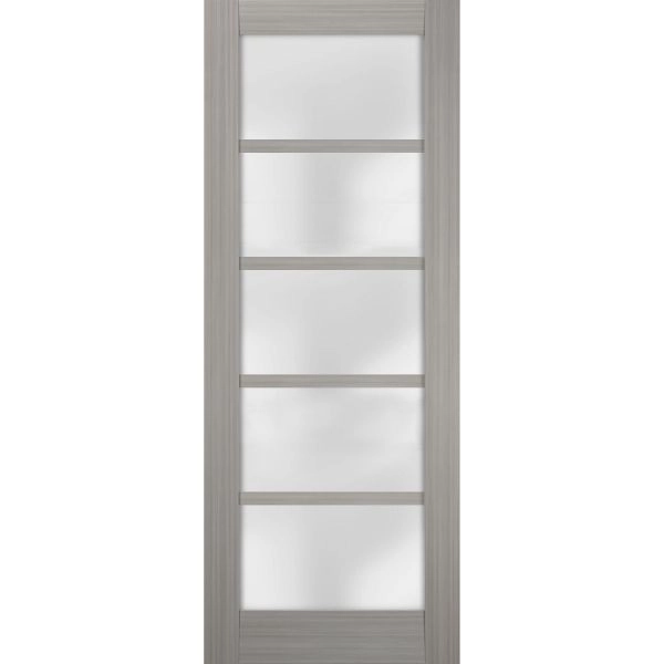 Slab Barn Door Panel | Quadro 4002 Ginger Ash with Frosted Glass | Sturdy Finished Doors | Pocket Closet Sliding